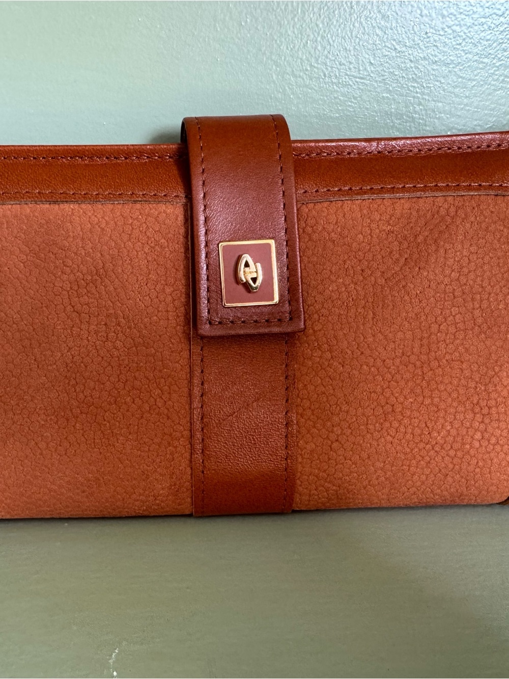 Vintage Amity Signature Series Cowhide Leather Suede Checkbook Wallet Pen Set